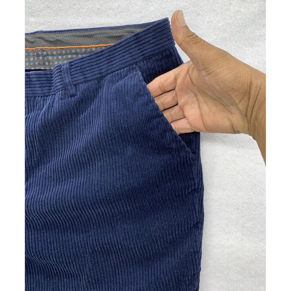 Prestige Original Corduroy Pants Mens 40 X 32 Blue Flat Front Business Casual - Picture 11 of 16